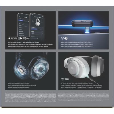 10. Steelseries Arctis Nova 3P Wireless for Playstation Headphones, White