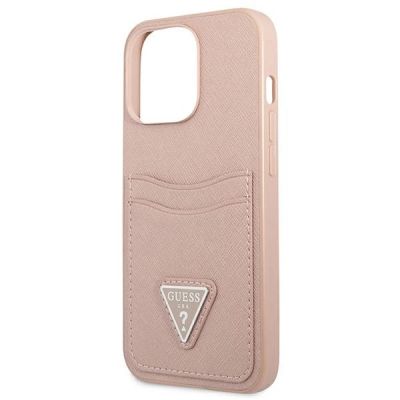 6. Guess GUHCP13LPSATPP iPhone 13 Pro / 13 6.1 "pink / pink hardcase SaffianoTriangle Logo Cardslot