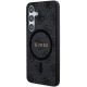 9. Guess 4G Collection Leather Metal Logo MagSafe Case for Samsung Galaxy S24 - Black