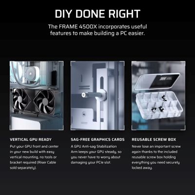 11. Corsair FRAME 4500X RS-R ARGB Tempered Glass Mid-Tower Case, White