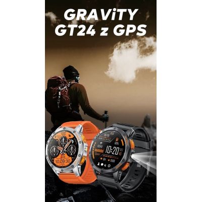 14. GRAVITY GPS GT24-1 Men's Smartwatch Black Silicone Strap + Navy Blue Silicone Strap