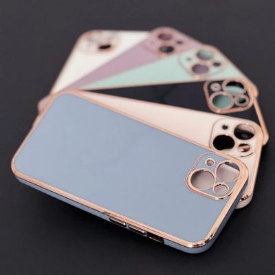 5. Lighting Color Case for Xiaomi Redmi Note 11 gel cover with gold frame purple