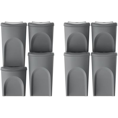 3. GARBAGE BINS 35 L SORTIBOX SET 4 PCS GREY STONE