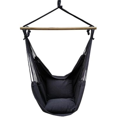BRAZILIAN HAMMOCK CHAIR 100X130CM AND 2 PILLOWS 40X40CM BLACK
