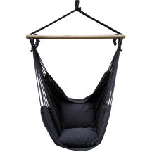 BRAZILIAN HAMMOCK CHAIR 100X130CM AND 2 PILLOWS 40X40CM BLACK