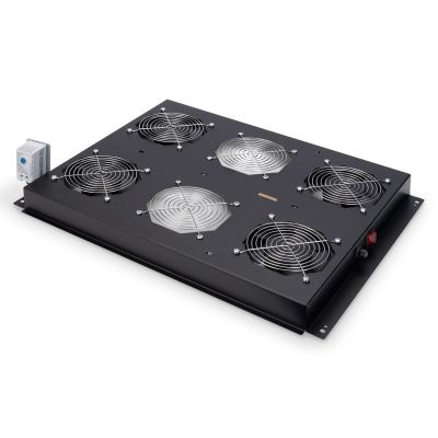 Digitus 19" Ventilation Panel for Unique Series Server Cabinets, 4 x Fan, Thermostat, Black