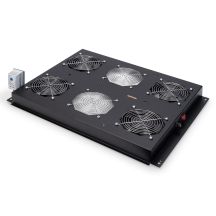 Digitus 19" Ventilation Panel for Unique Series Server Cabinets, 4 x Fan, Thermostat, Black