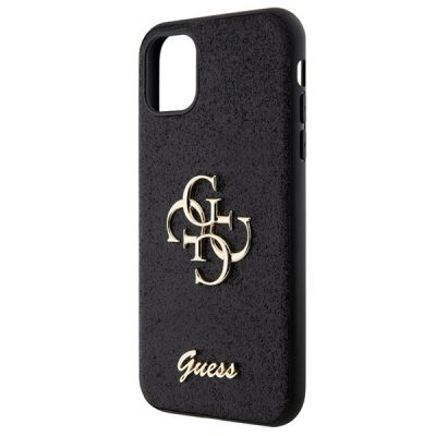 6. Guess GUHCN61HG4SGK case for iPhone 11 / Xr - black Glitter Script Big 4G