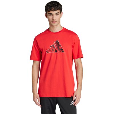 7. adidas Logo Graphic Men's T-Shirt Red JJ3934