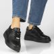 8. Women's leather wedge shoes, black Filippo DP8326