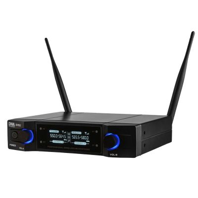 8. DNA DVS2 - Wireless microphone, 2x handheld transmitter + base, UHF band 560-590 MHz