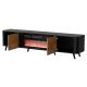 2. VOLARE TV cabinet 200x39x49 black/walnut + fireplace