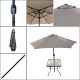 4. SYDNEY GARDEN FURNITURE SET TABLE 4 CHAIRS AND UMBRELLA GREY