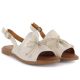 4. Women's leather sandals with a bow, gold, Cambell 26-19387