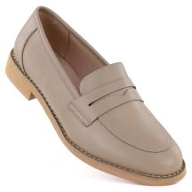 Beige leather loafers Jezzi SFY25128