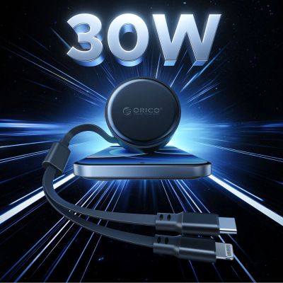9. ORICO Dual Stretch 60W Split Extension Retractable Car Charger with Two Retractable Cables