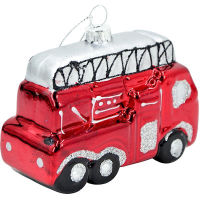 4. Glass Christmas Bauble in the Shape of a Fire Truck SASKA GIFT & DECOR