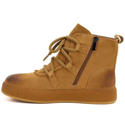 3. Women's leather ankle boots with a thick sole, camel Artiker 55C1008