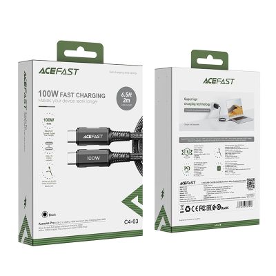 5. Acefast C4-03 Black USB-C - USB-C PD QC cable 100W 5A 480Mb/s 2m - black