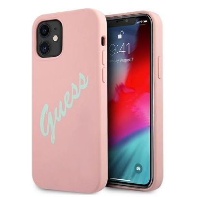Guess GUHCP12SLSVSPG iPhone 12 mini 5.4" rose green/green pink hardcase Silicone Vintage
