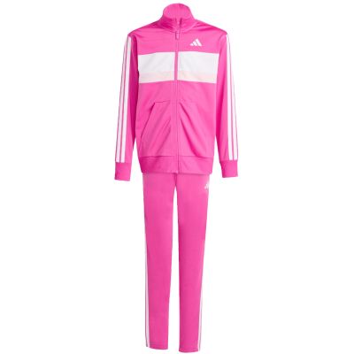 2. adidas Seasonal Essentials Tiberio 3-Stripes Tricot Kids’ Tracksuit Pink KS5519