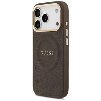 2. Guess Peony Hot Stamp MagSafe Case for iPhone 17 Pro - Brown