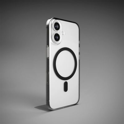 10. Puro Lite Mag TPU+PC Case Compatible with MagSafe for iPhone 17 - Transparent with Black Ring