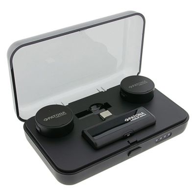 4. PATONA Premium Professional Lavalier Microphone Set PTS-I91S with Charging Case