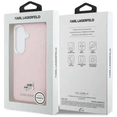 8. Karl Lagerfeld Saffiano KC Metal Logo MagSafe Case for Samsung Galaxy S26 - Pink