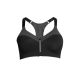 CASALL Front Zip Sports Bra Gray