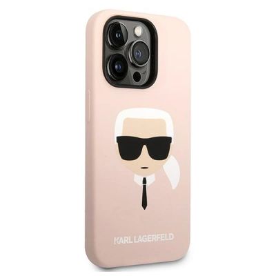 4. Karl Lagerfeld KLHMP14XSLKHLP iPhone 14 Pro Max 6.7 "hardcase light pink / light pink Silicone Karl`s Head Magsafe