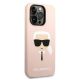 4. Karl Lagerfeld KLHMP14XSLKHLP iPhone 14 Pro Max 6.7 "hardcase light pink / light pink Silicone Karl`s Head Magsafe