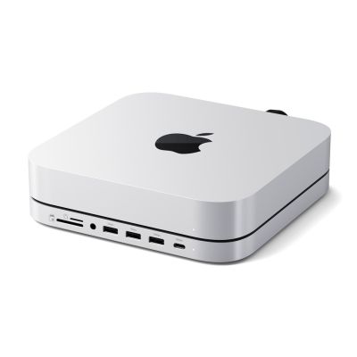 4. Satechi Stand & Hub - stand and hub for Mac Mini/Studio (USB-C 3.2, USB-A 3.2, 2x USB-A 3.0, 3.5mm jack, micro/SD port, NVMe/M.2 SATA SSD)