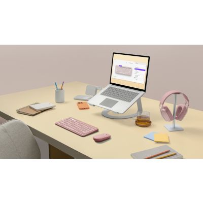 11. Logitech Pebble 2 Combo Keyboard Mouse Included Universal RF Wireless + Bluetooth QWERTY American International Pink