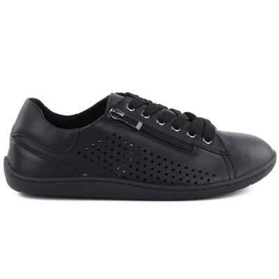 2. Women's leather barefoot shoes, openwork, black, Gino Fabiani OL38-6