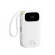 Baseus EnerFill FC31 10000mAh 22.5W Power Bank with Digital Display with 2 Built-in Cables - White