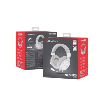 4. GENESIS Neon 764 Wired Headband Gaming Headset USB Type-A White