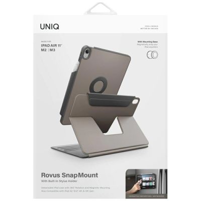 11. Uniq Rovus Snapmount Magnetic 360 Rotating Detachable case for iPad Air 11" 2024 / 2025 / iPad Air 10.9" 2020 / 2022 - gray