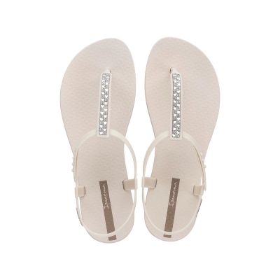 6. Ipanema Sandal Class women's beige flip-flop sandals with rhinestones