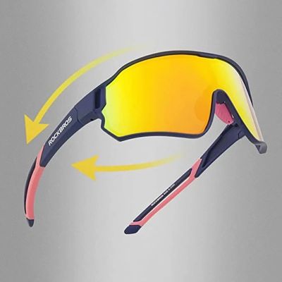 6. Rockbros 10134PL Polarized Cycling Glasses - Blue and Pink