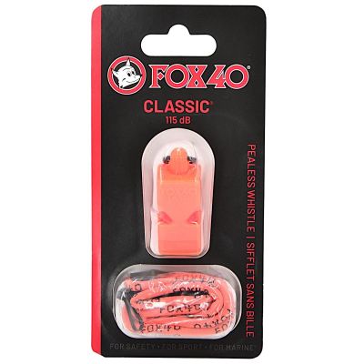 4. FOX 40 CLASSIC ORANGE WHISTLE WITH STRING