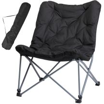 HIGH DELUXE CAMPING CHAIR WITH CUSHION ANTHRACITE REDCLIFFS