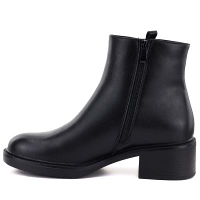 3. Black Sergio Leone women's leather block ankle boots