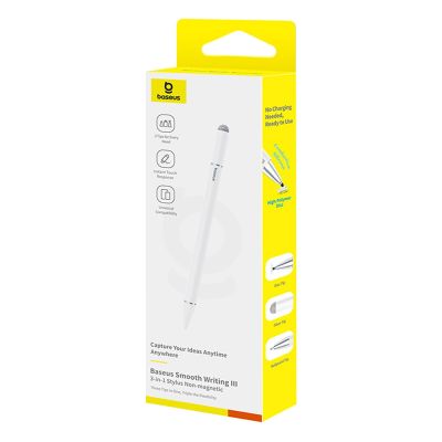 6. Baseus Smooth Writing III 3-in-1 Passive Stylus - White