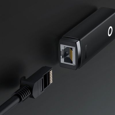 9. Baseus Lite Series external network card USB Type C - RJ-45 1Gbps (1000Mbps) black (WKQX000301)