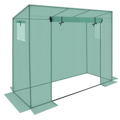 12. GREENHOUSE FOR TOMATOES AND CUCUMBERS 200x77x168-150CM PE GREEN