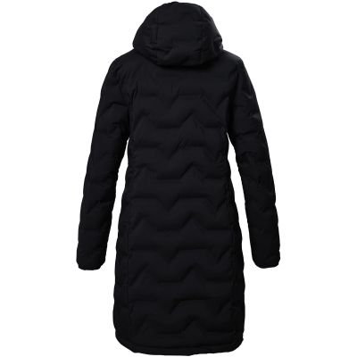 2. Killtec KOW 9 women's technical parka, quilted, hooded, zippered, waterproof, black (41806/200)