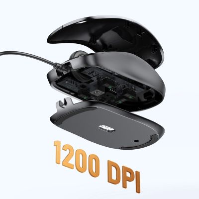 4. Ugreen wired optical mouse - black
