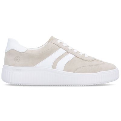4. Beige leather sneakers Remonte Rieker D3E00-60