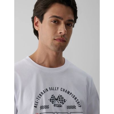 3. Men's regular printed T-shirt 4F 4FRAW26TTSHM4470-10S